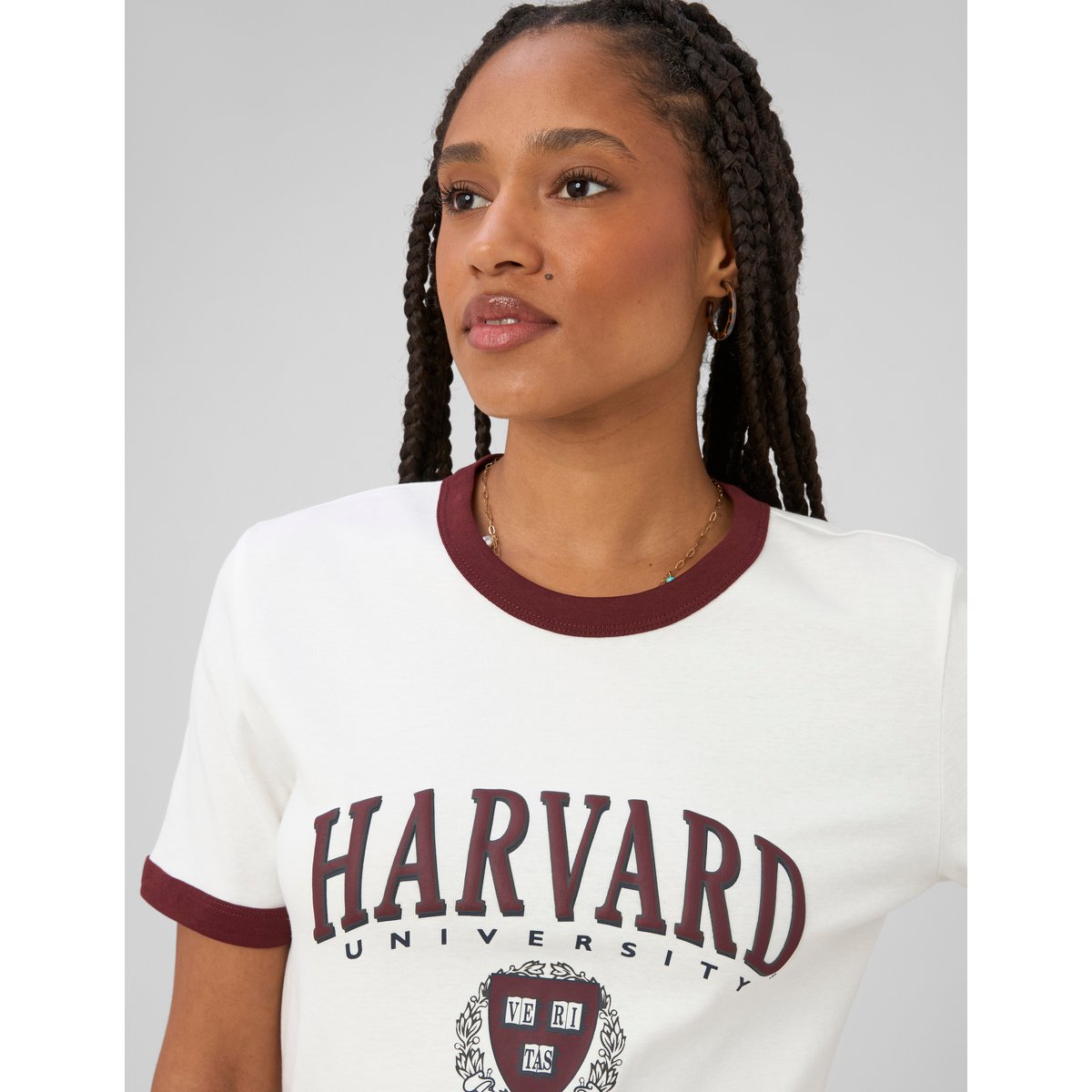 T-shirt imprimé licence harvard blanc écru, BZB