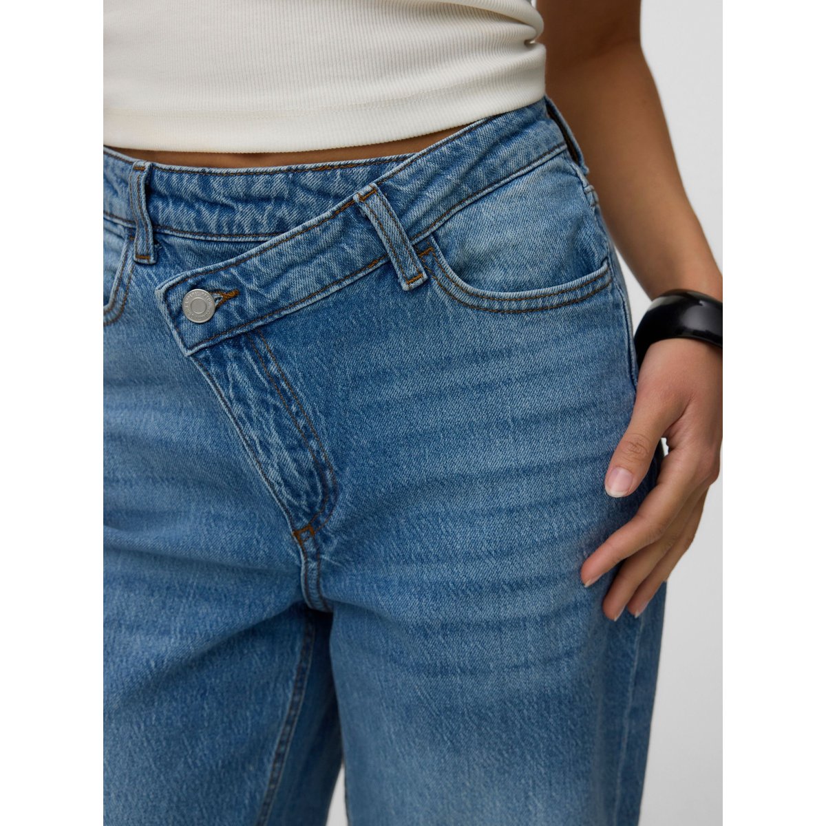 Jean À Coupe Large medium blue denim, VERO MODA