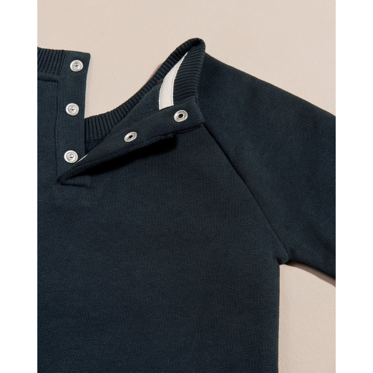 Sweat brodé en coton bio, COOL bleu - charbon, EMOI EMOI