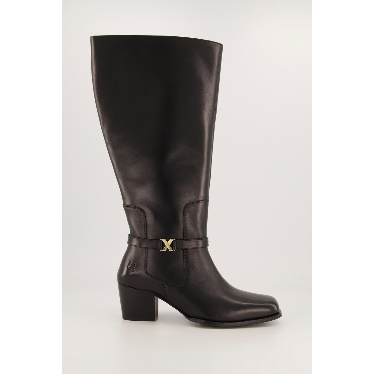 Bottes en cuir tige XXL , pied large noir, ULLA POPKEN