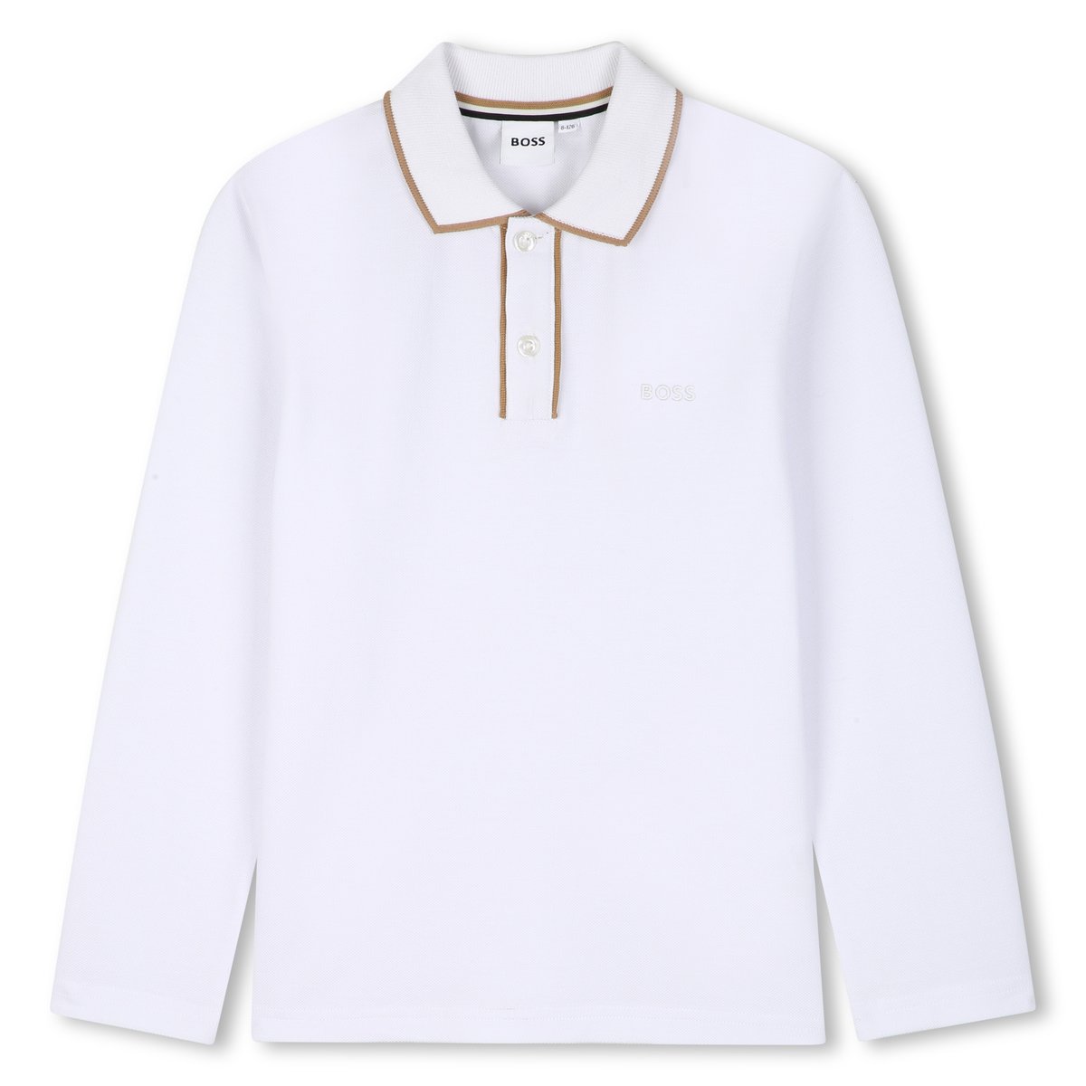 Polo manches longues blanc, BOSS KIDSWEAR