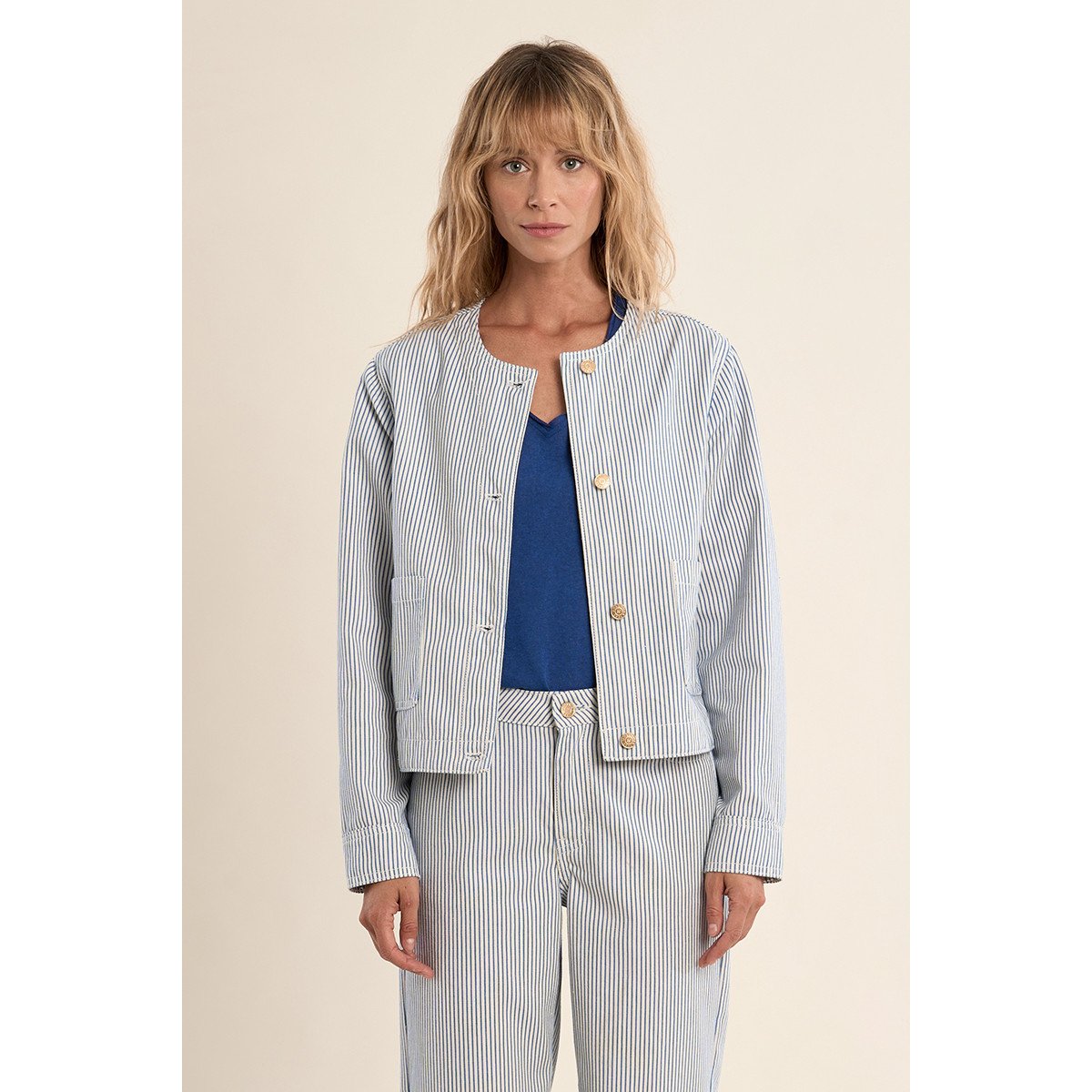 Veste rayée light blue, MOLLY BRACKEN
