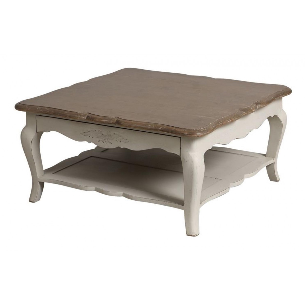 Table basse carrée avec rangement - CHÂTEAU blanc, INTERIOR'S