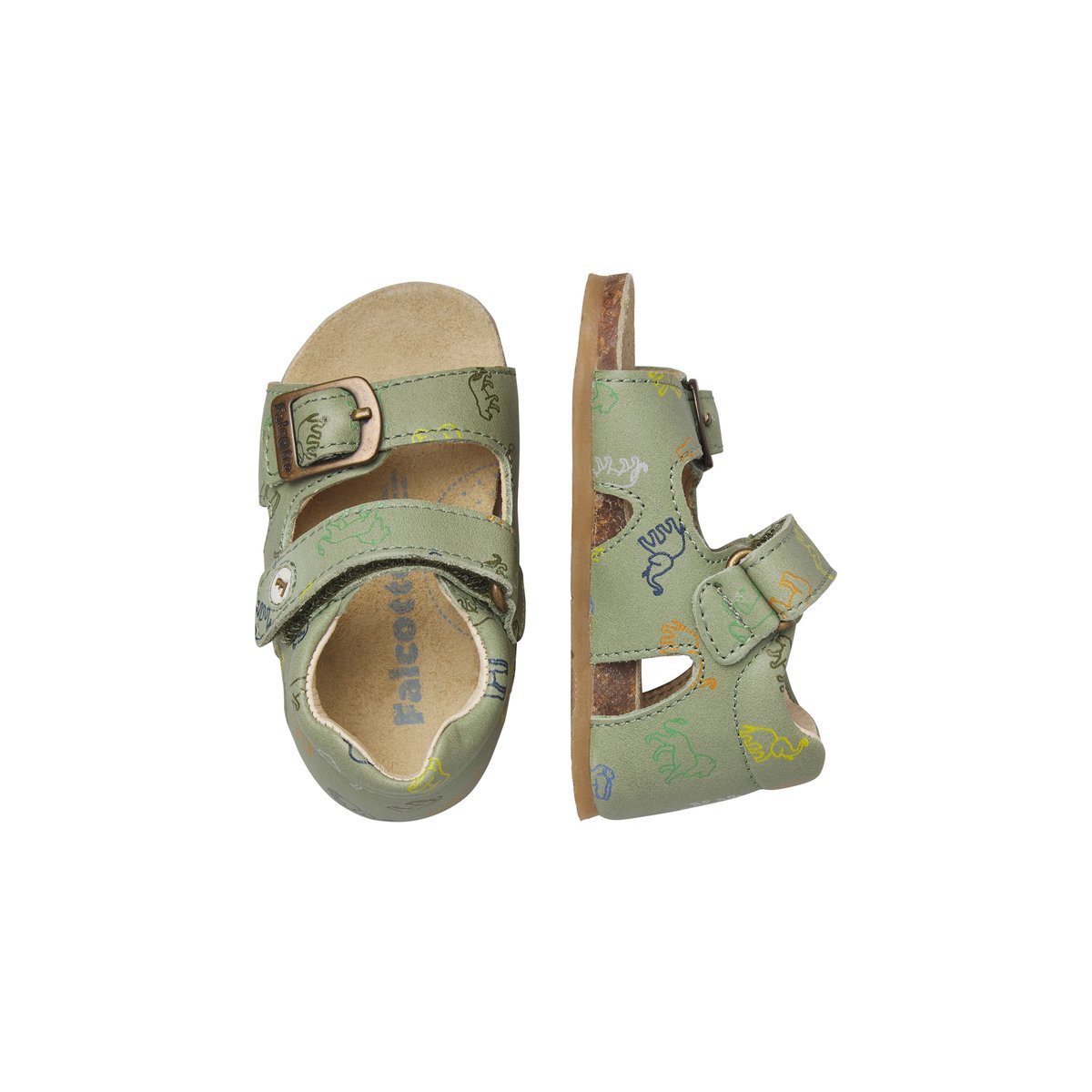 Sandales en cuir BEA vert-, FALCOTTO