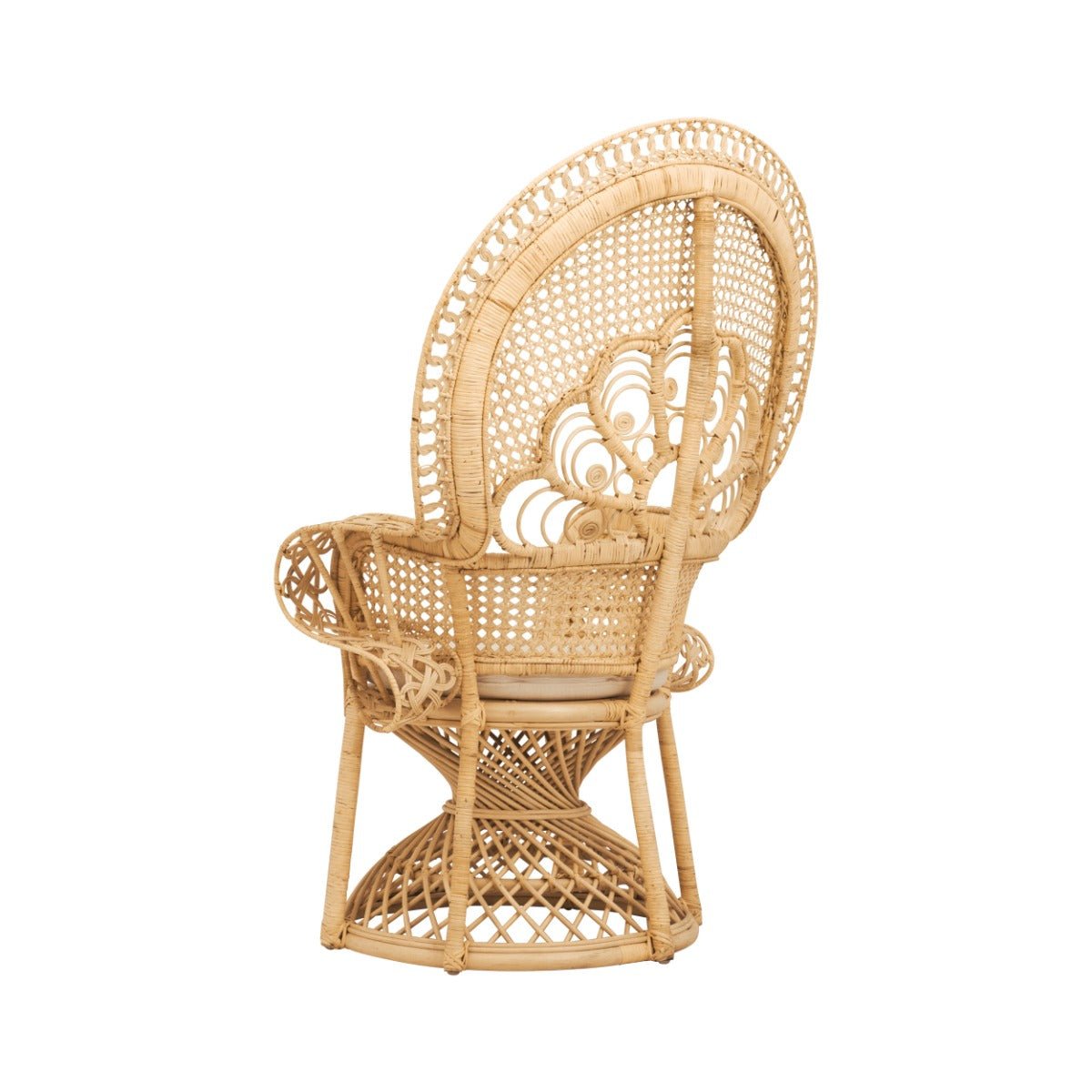 Fauteuil en rotin et coussin - ELOA bois clair, MAISON PAVANE