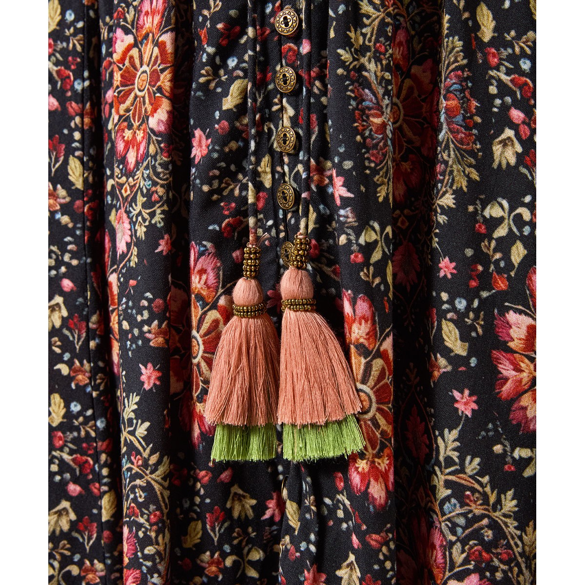Robe Longue Boho à Manches Longues Rêves Bobo noir, JOE BROWNS