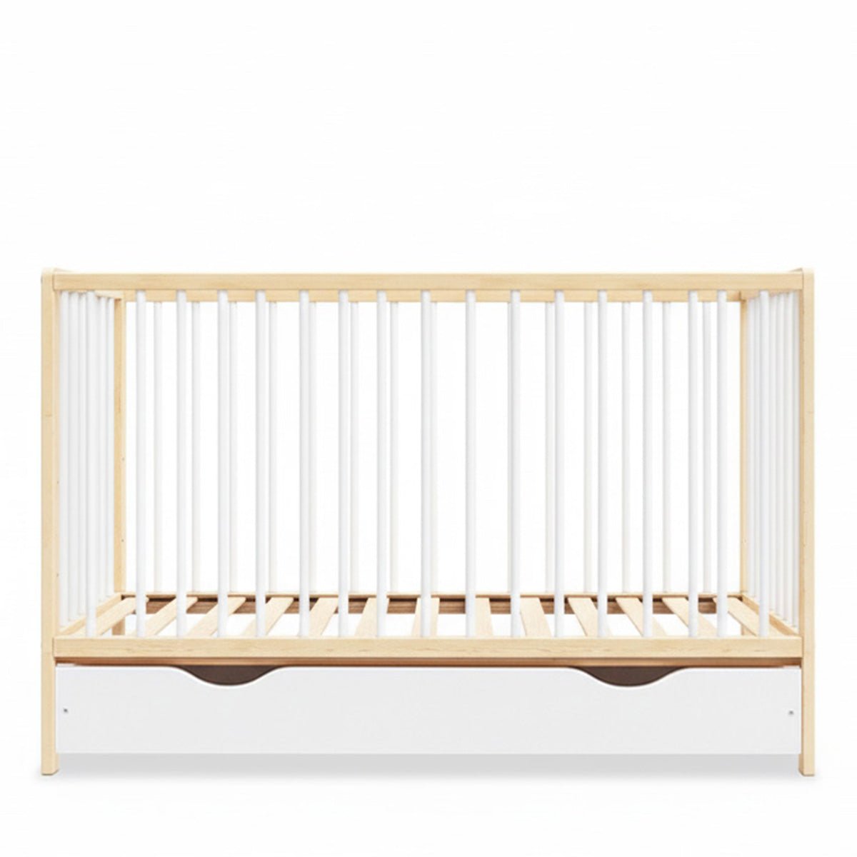 Lit bébé évolutif Mathis - De la naissance à 3 ans blanc et bois, MINEA