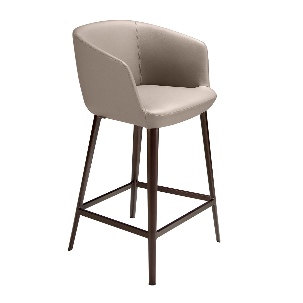Tabouret en similicuir gris gris | marron, ANGEL CERDA