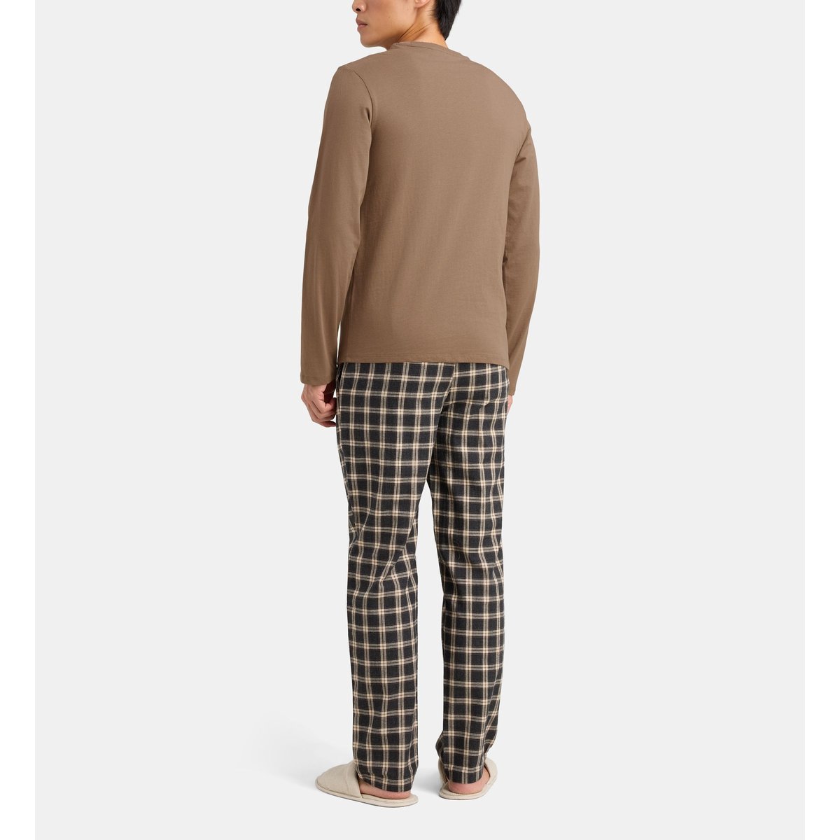 Pyjama long dabiel en coton bio marron, GALERIES LAFAYETTE