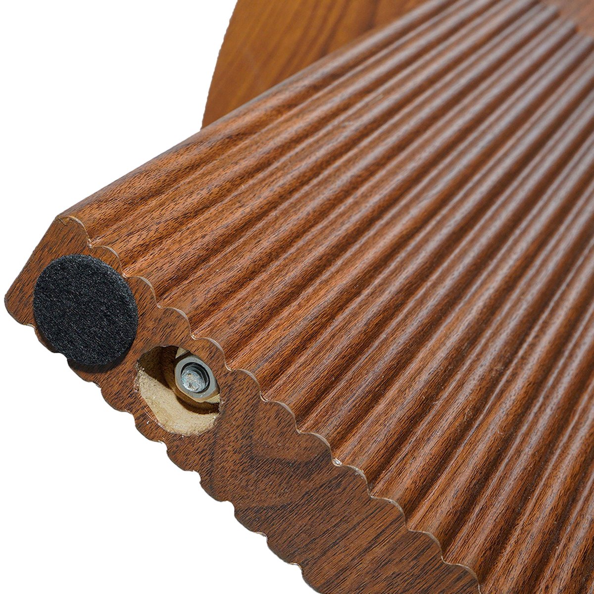 Table basse effet bois ronde 80 x 45 cm, CASSIDY bois foncé, OVIALA