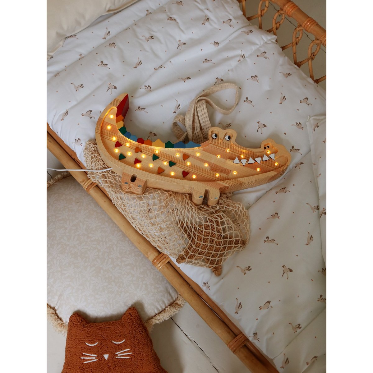 Lampe Veilleuse Crocodile beige, LITTLE LIGHTS