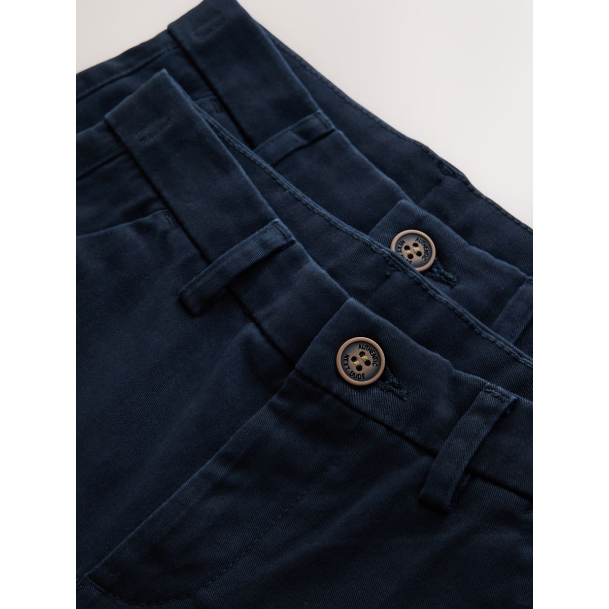 Pantalon chino standard stretch, lot de 2 bleu marine, NEXT