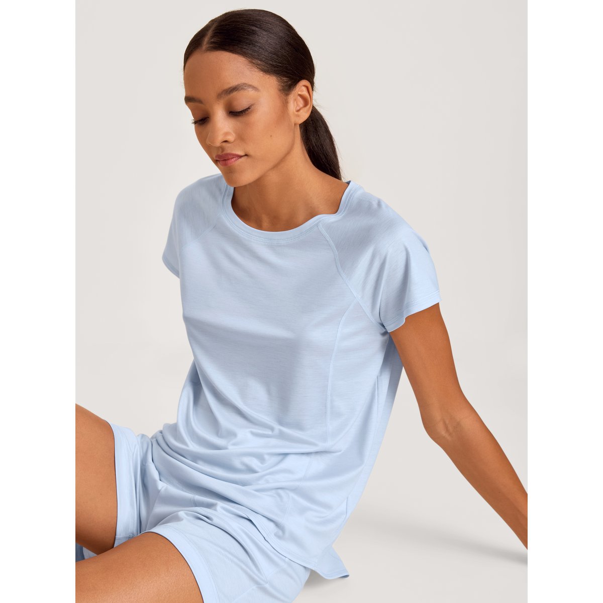Shirt à manches courtes manches courtes Lyocell DEEPSLEEPWEAR COOLING bleu harmonie, CALIDA