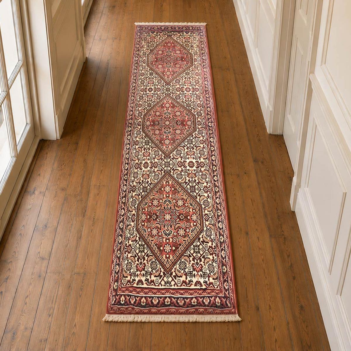 Tapis d'orient, motif oriental noué main, authentique BIDJAR 1 rouge, beige, UN AMOUR DE TAPIS
