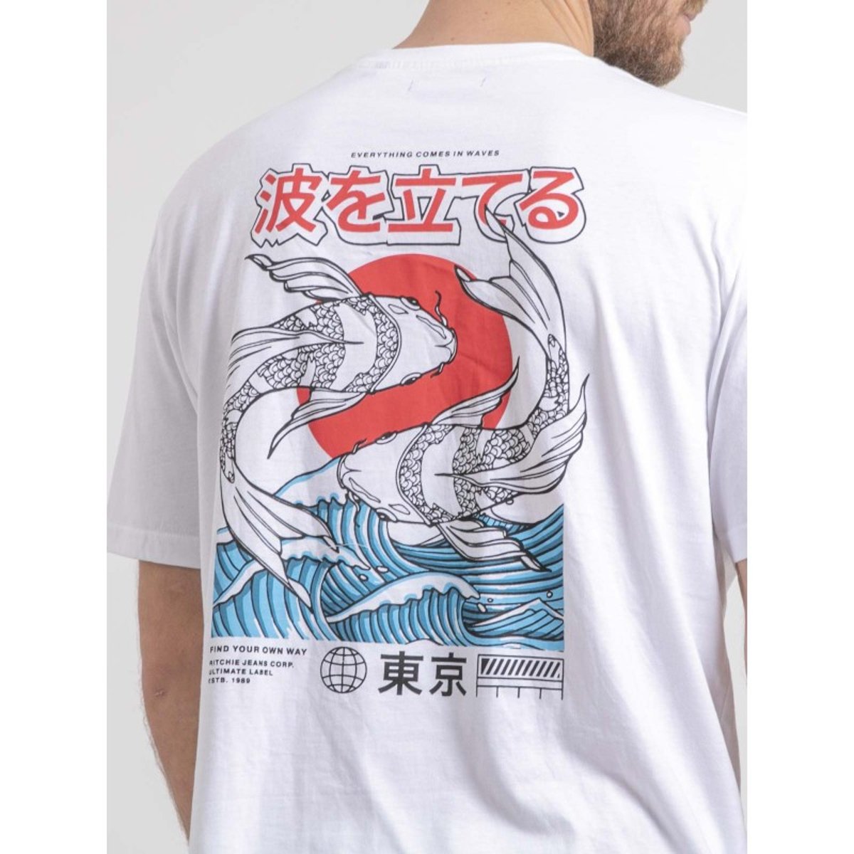 T-shirt Col Rond Oversize Pur Coton Nigorille blanc, RITCHIE