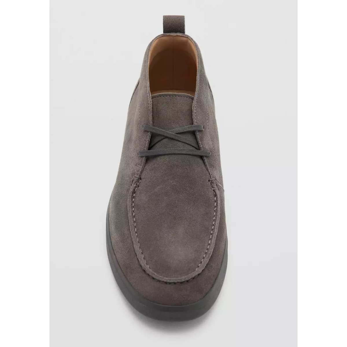 Bottines baskets cuir suédé gris, MANGO MAN