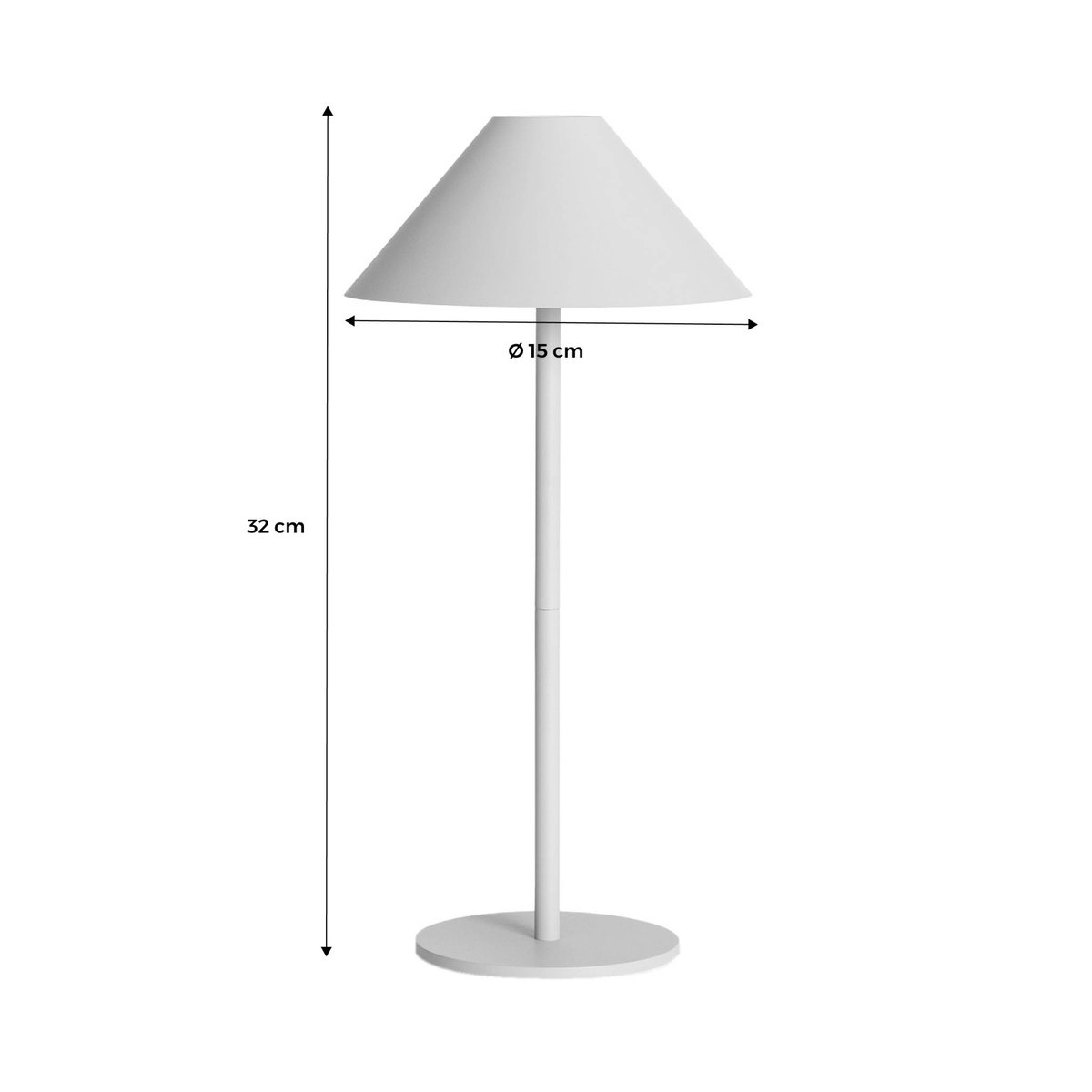Lampe de table intérieur/extérieur LED sans fil H 32cm ADAM blanc, SWEEEK