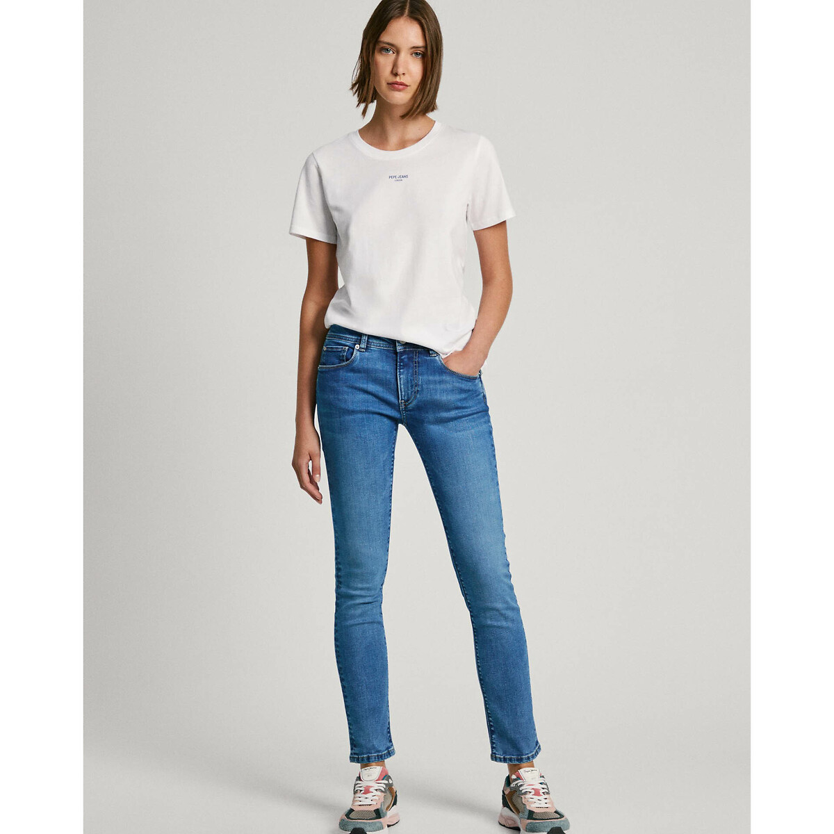 Jean Slim, taille basse medium blue wiser wash, PEPE JEANS
