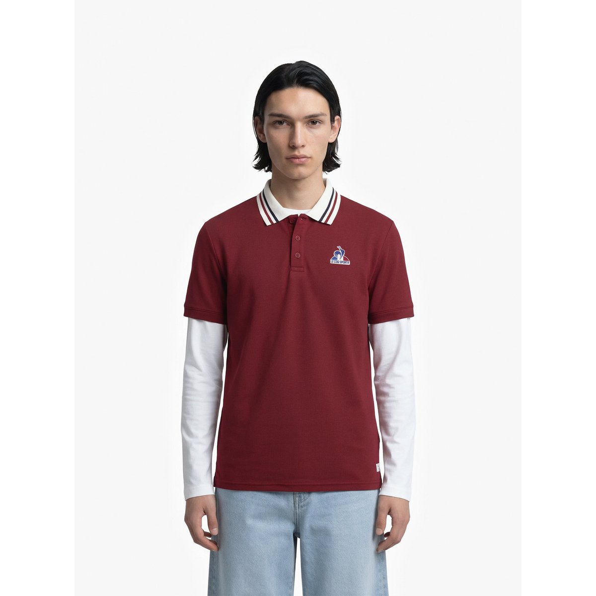 Polo Tricolore rio red, LE COQ SPORTIF