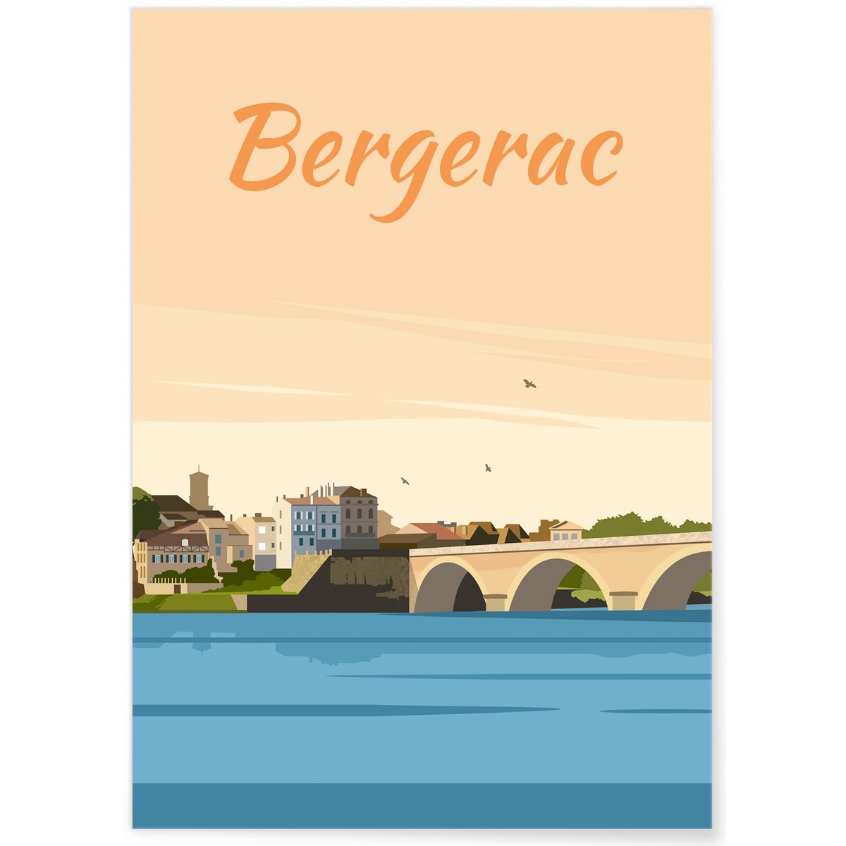 Affiche ville Bergerac blanc, L'AFFICHERIE