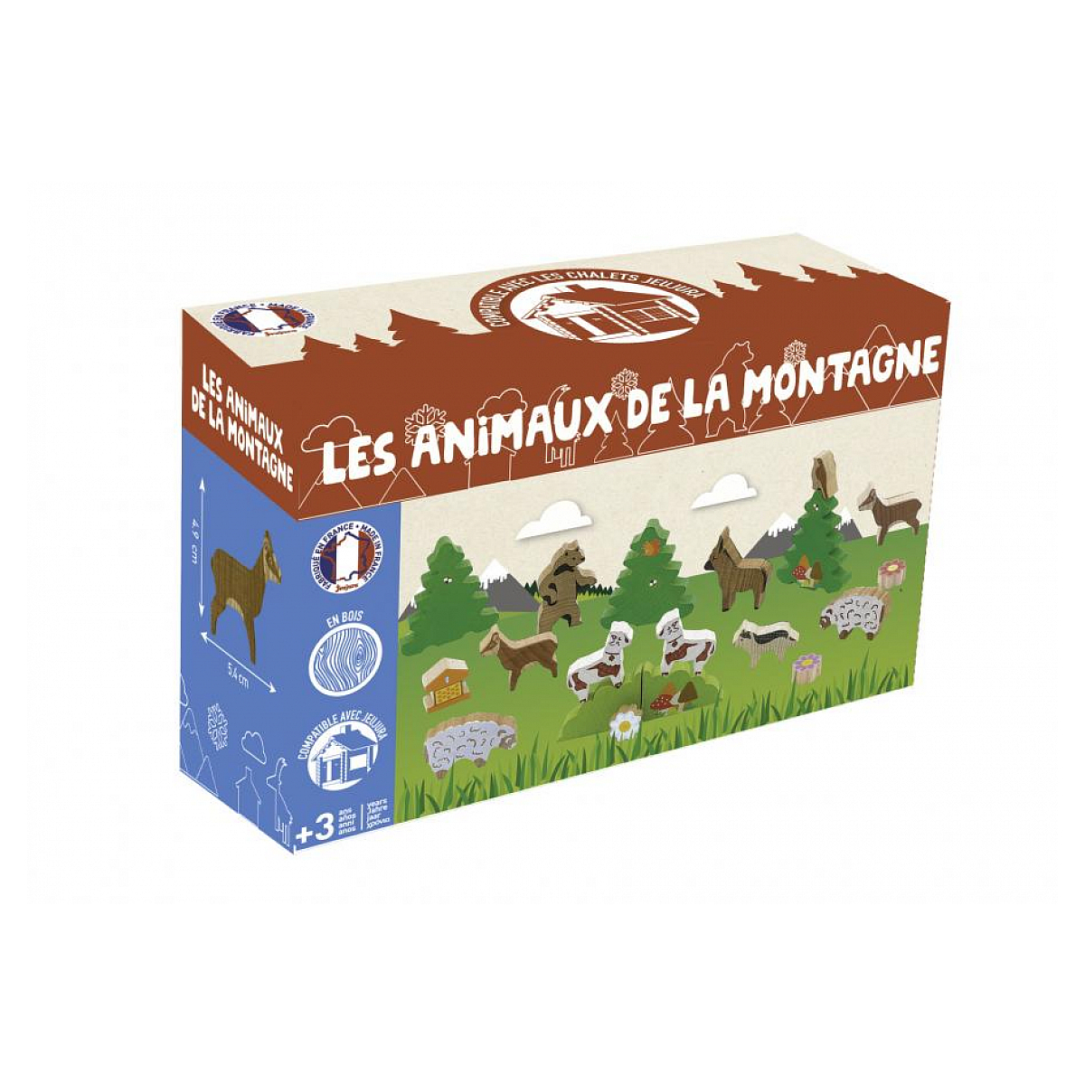 Les animaux de la montagne en bois marron, JEUJURA