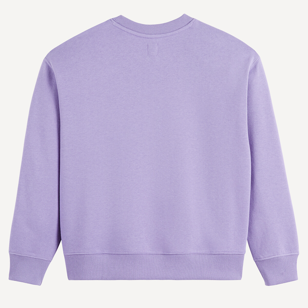 Sweat col rond, en molleton parme, LA REDOUTE COLLECTIONS