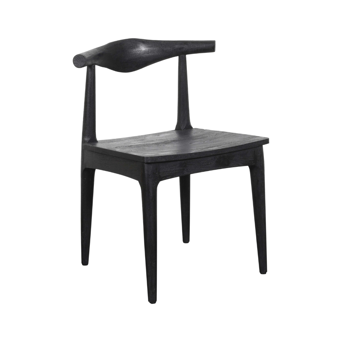 Lot de 2 chaises en acacia massif noir LUCIEN noir, SIGNATURE