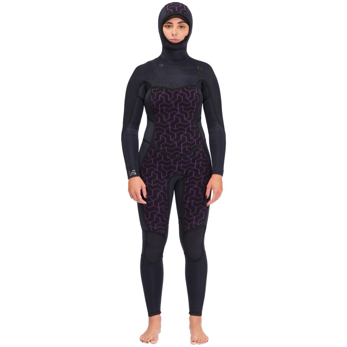 Combinaison de surf à capuche avec zip poitrine 5/4MM SYNERGY noir wild black, BILLABONG