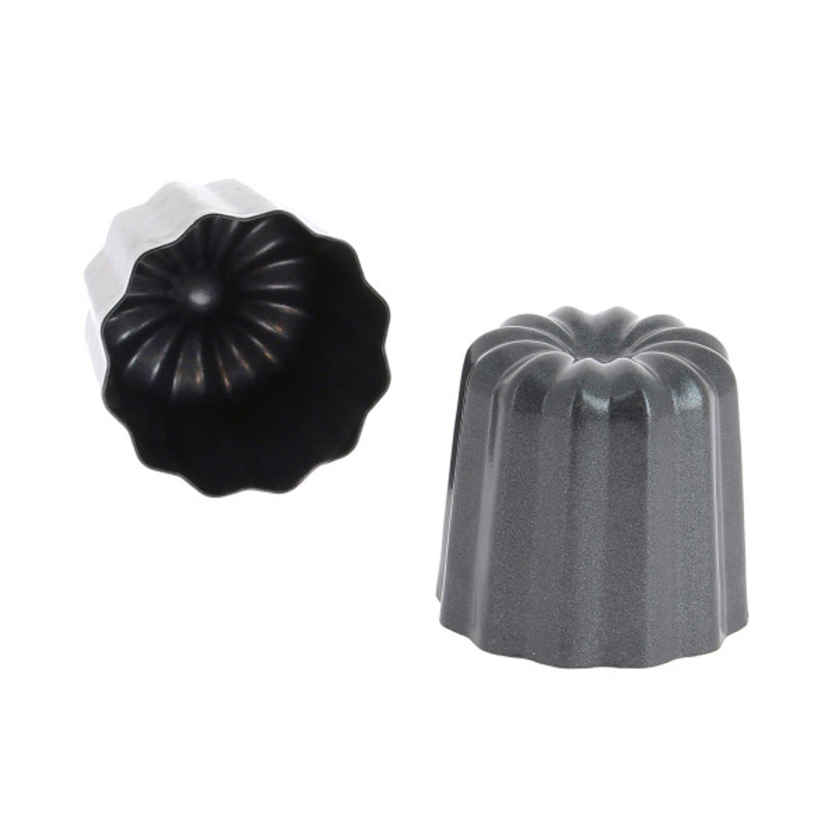 Lot de 4 moules individuels canelés bordelais ø 5.5cm noir, DE BUYER