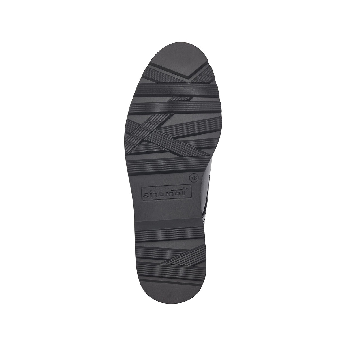 Derbies en cuir noir verni, TAMARIS