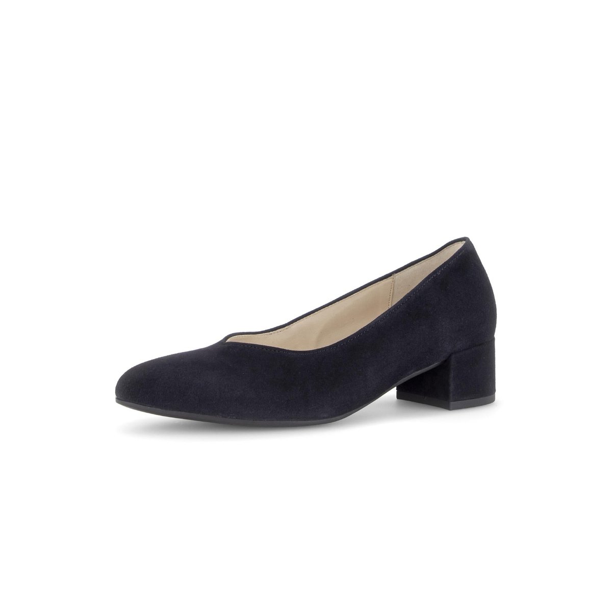 Escarpins en cuir à talon décroché bleu velours, GABOR