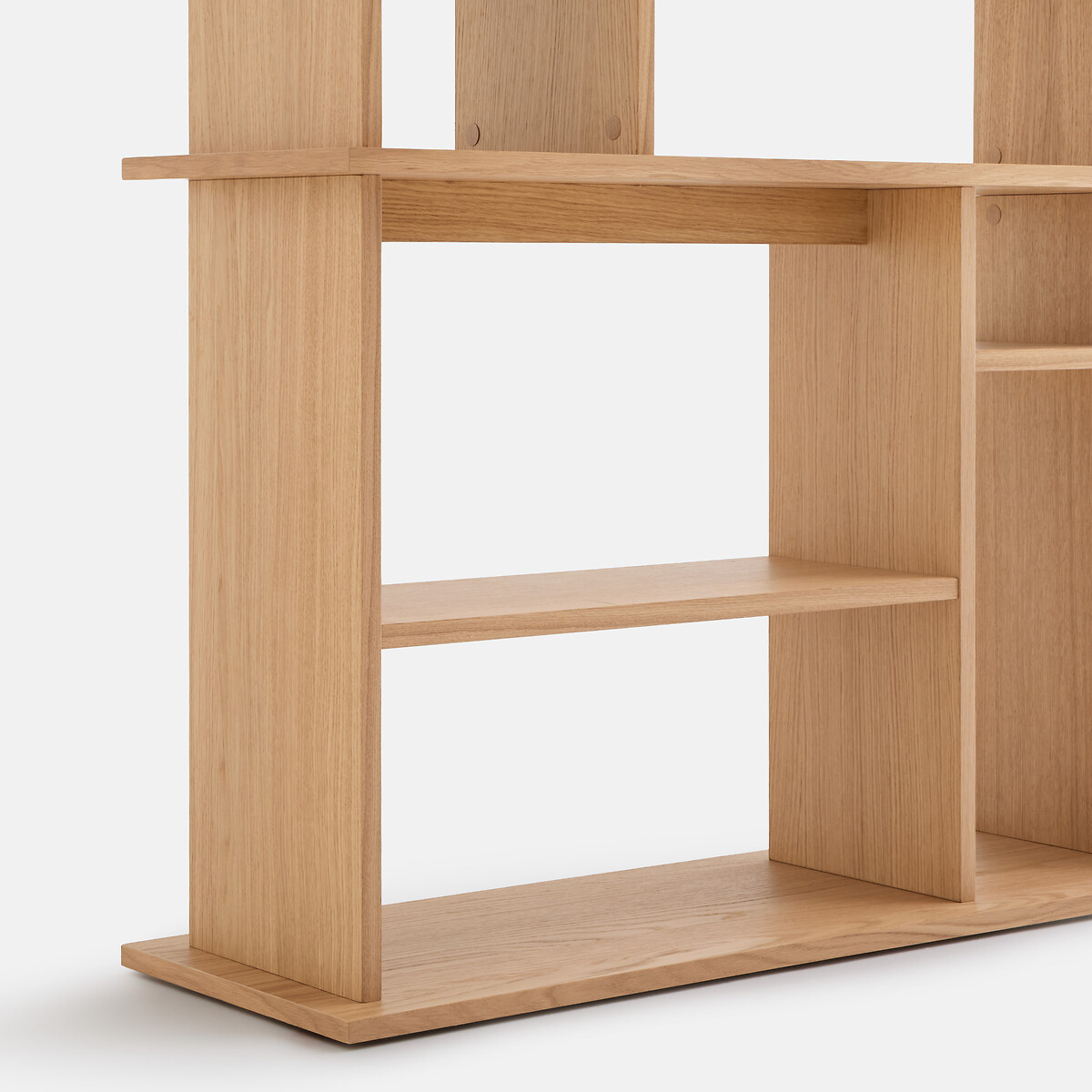 Asymmetrische boekenkast, eikenfineer, 12 nissen, hoogte 180 cm, ABAC eikkleur, LA REDOUTE INTERIEURS