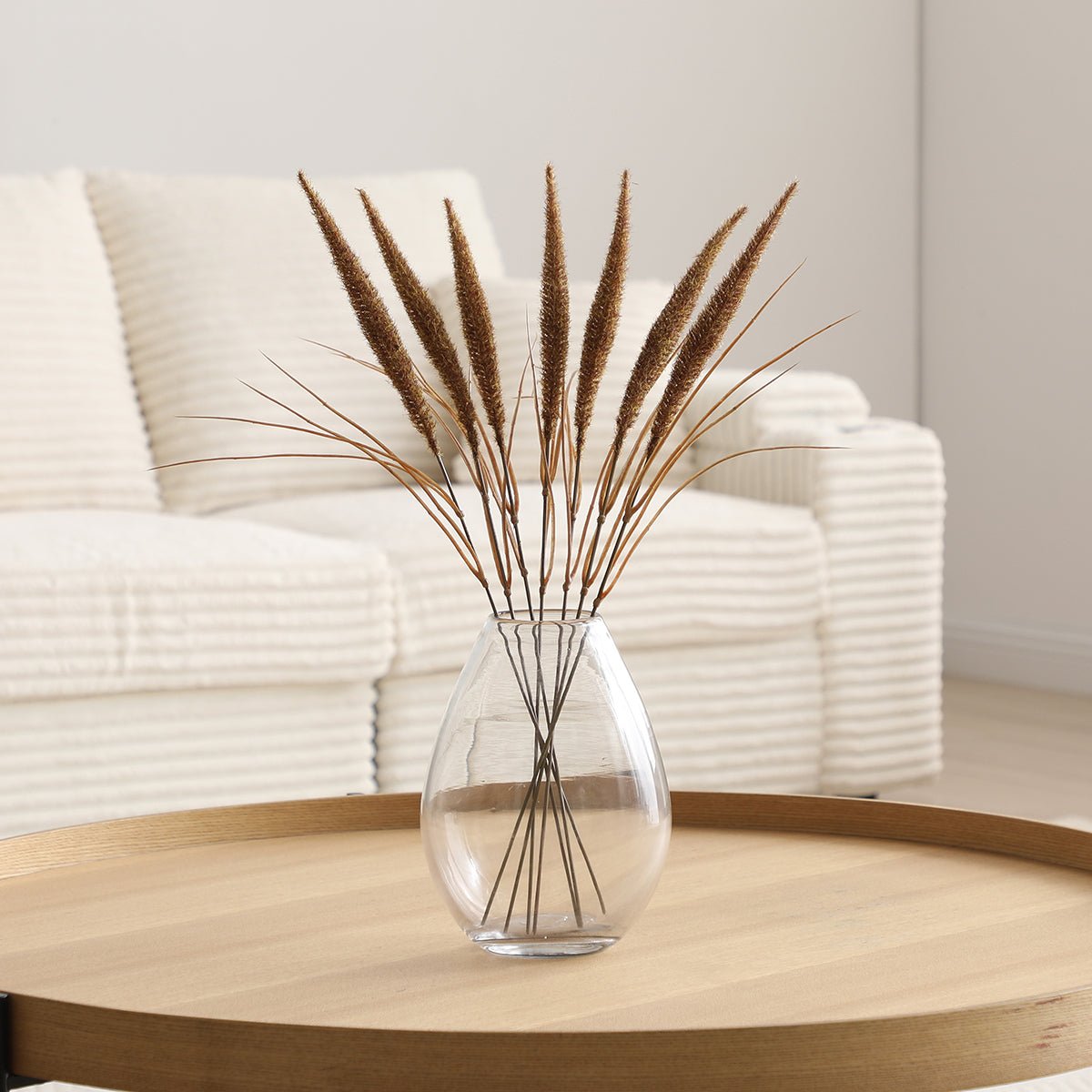 Bouquet de pampa 7 tiges artificielle H50 marron, SIA DECO