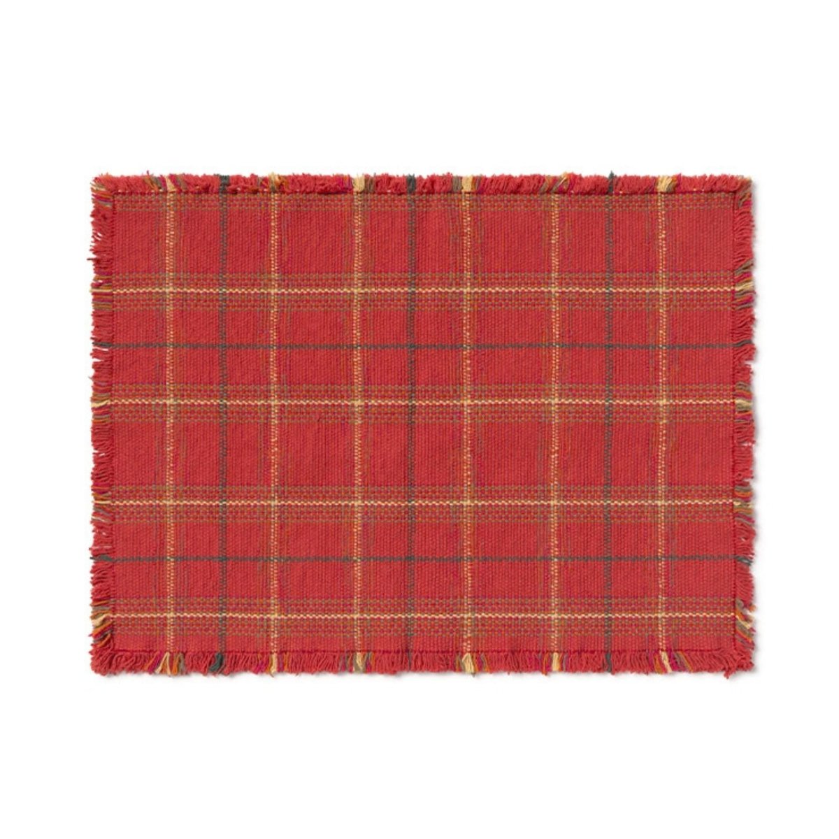 Lot de 2 sets de table tartan XMAS CAPSULE rouge érable, fuchsia, terracota, brun terre, LORENA CANALS