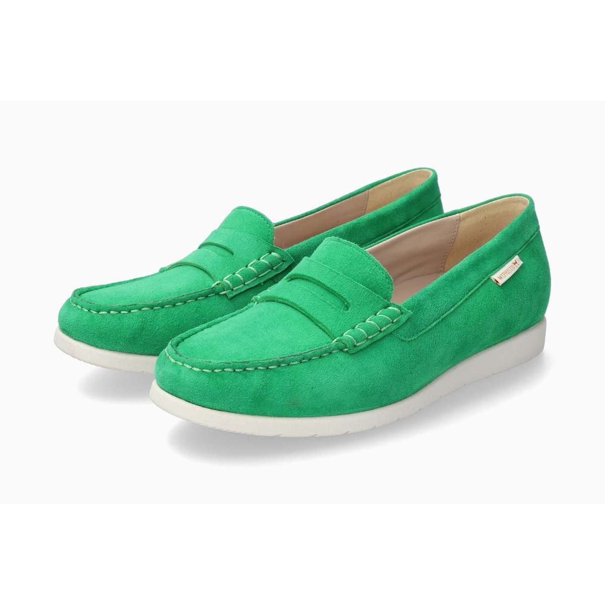 Mocassins en cuir VOLGA vert 5144, MEPHISTO