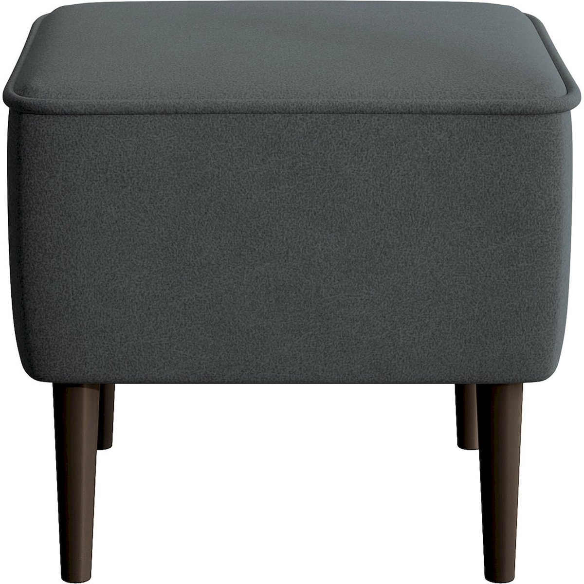 Pouf repose-pieds velours collection VENCE gris anthracite et noir, RECOLLECTION