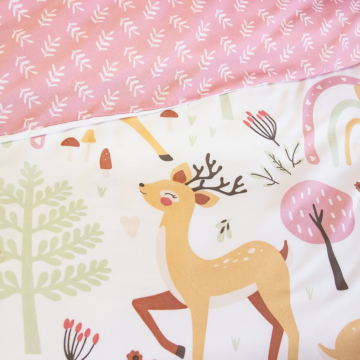Parure de lit enfant biche forêt blanc, COTE DECO