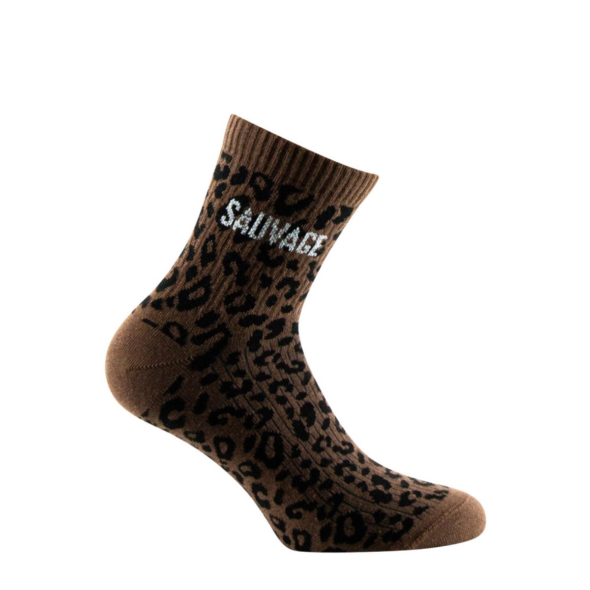 Socquettes Femme Kindy fantaisie 'SAUVAGE' Coton majoritaire beige, KINDY