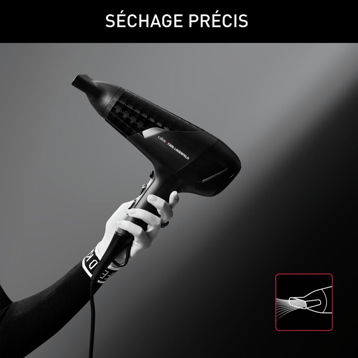 Sèche cheveux Studio Dry Karl Lagerfeld CV581LC0 noir, CALOR