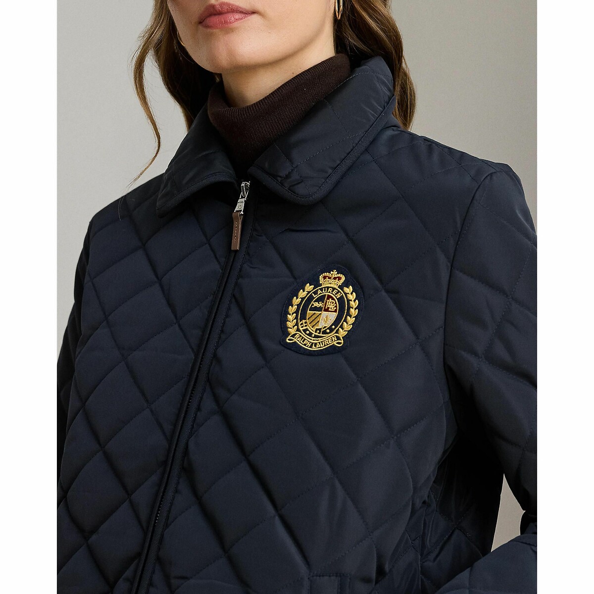 Giacca con zip e stemma blu scuro, LAUREN RALPH LAUREN