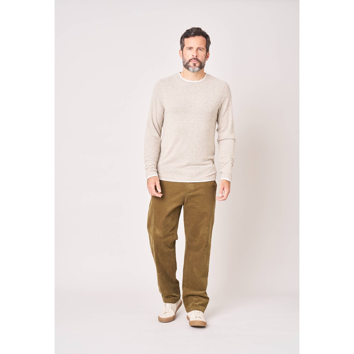 T-shirt homme en coton MONAN taupe, DEELUXE