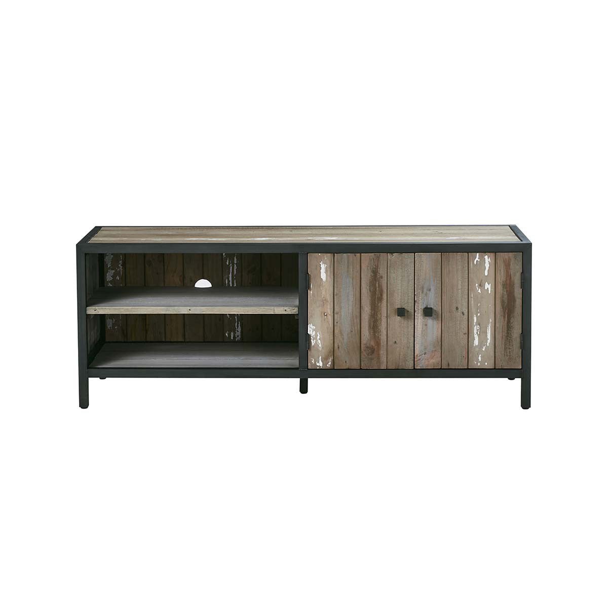 Meuble TV en bois recyclé massif 150 cm  INDUS gris, BERAH GETAH
