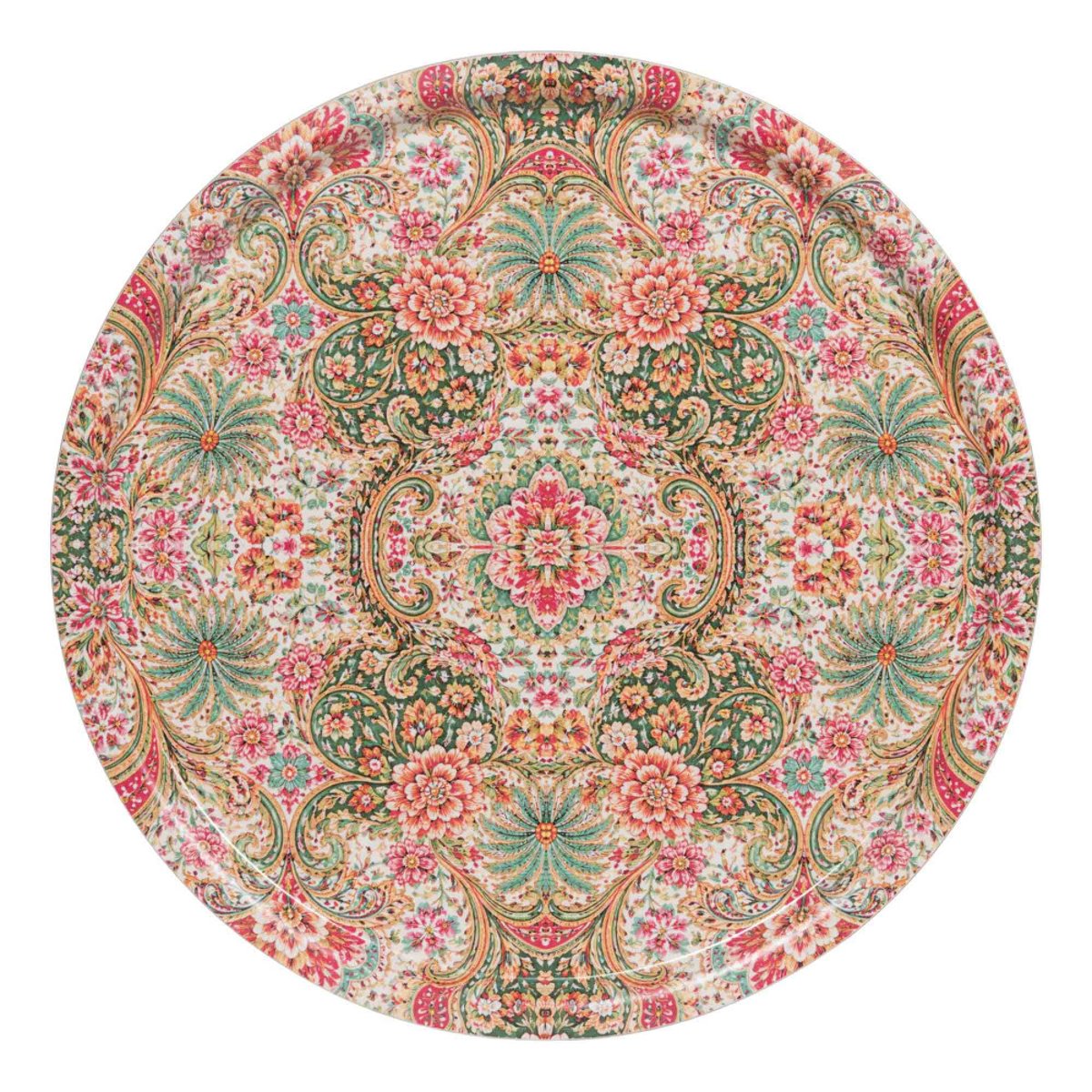Plateau rond Safia 46 cm multicolore, TABLE PASSION
