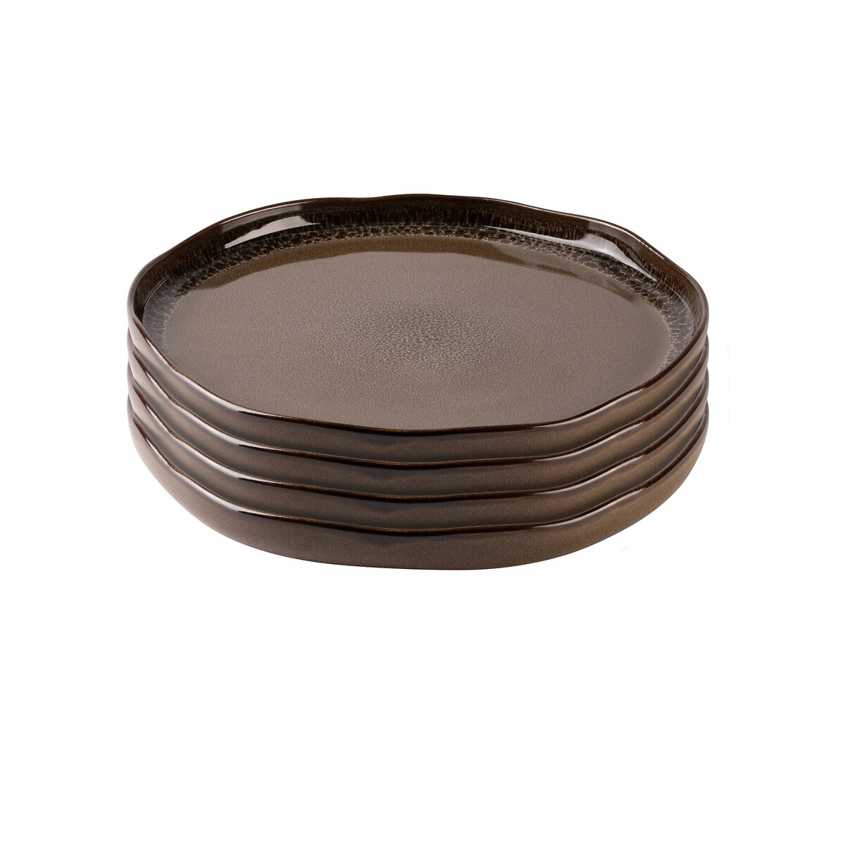 MADE.COM Set of 4 Vinnie Dinner Plates in Brown brown , MADE