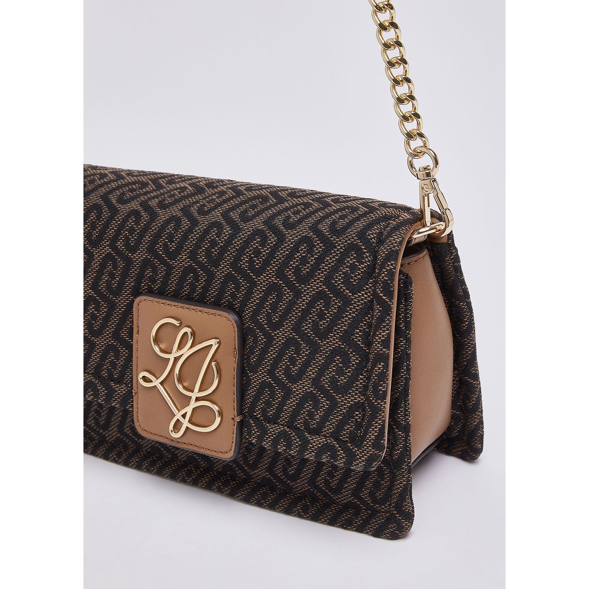 Sac banane monogramme jacquard marron foncé, LIU JO