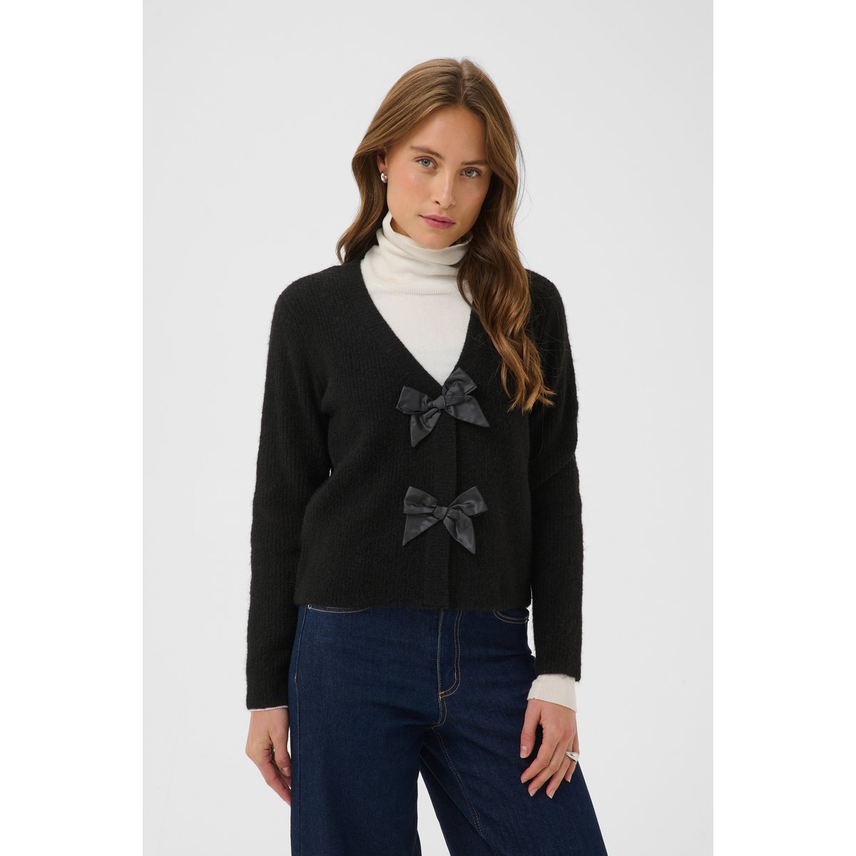 Cardigan à tricot noir black deep, KAFFE