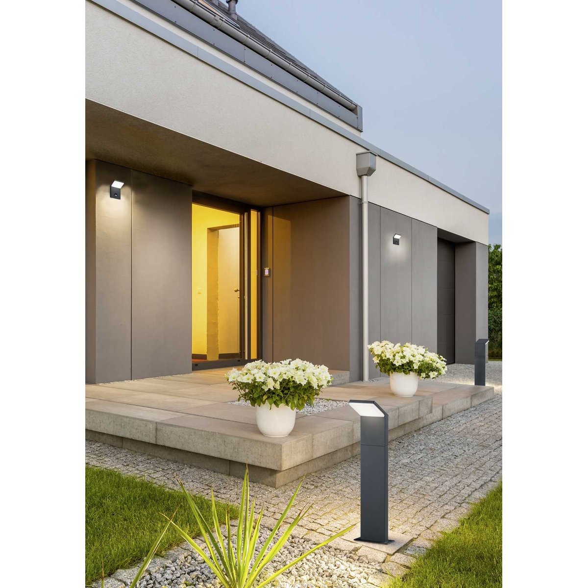 Lampe murale de jardin Pearl à détection gris, TRIO
