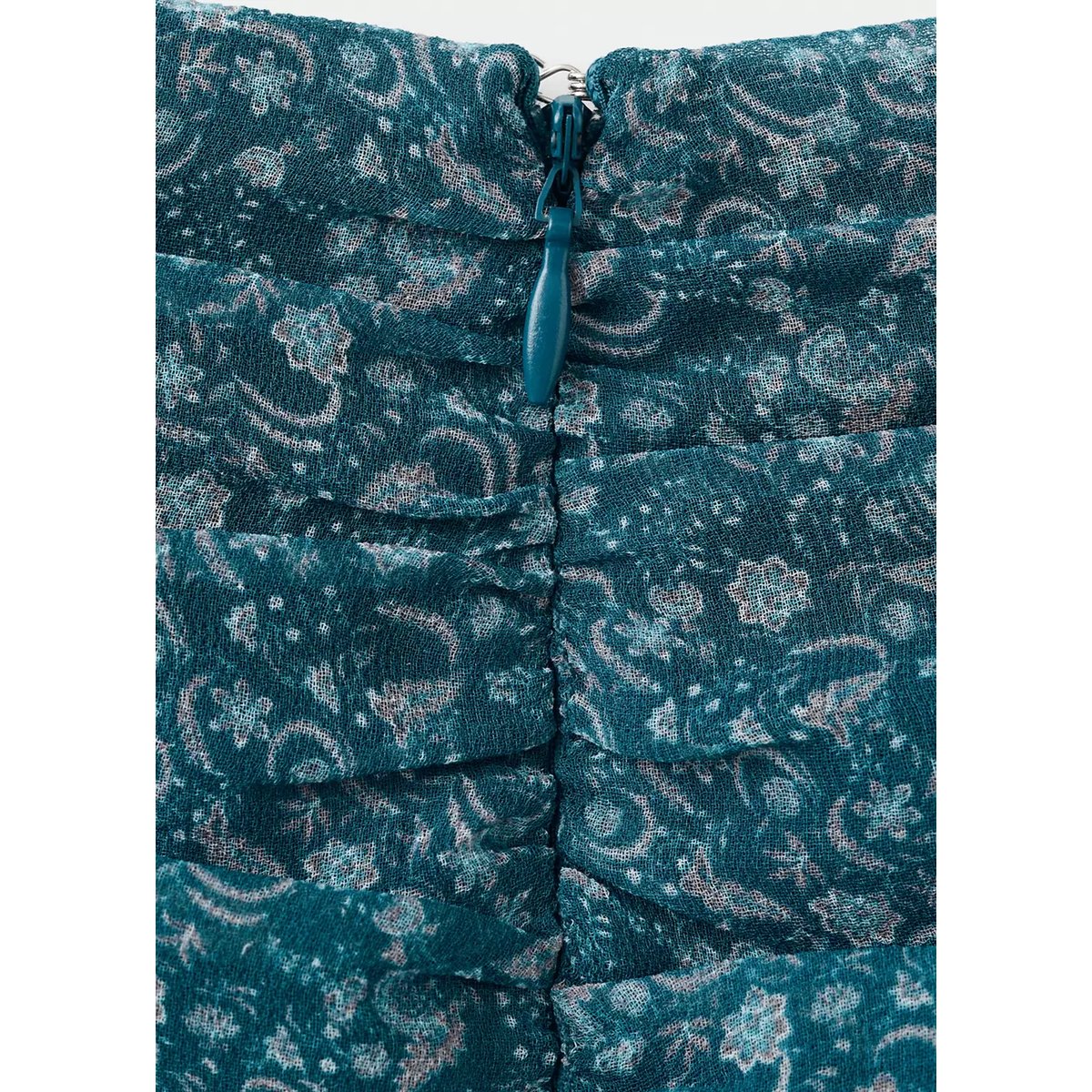 Jupe volants imprimée bleu pétrole, MANGO TEEN