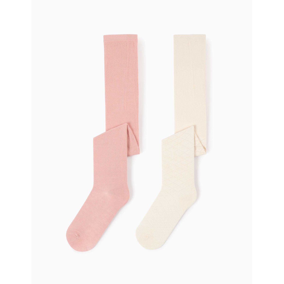 Lot de 2 collants en maille unie/ajourée multicolore, ZIPPY