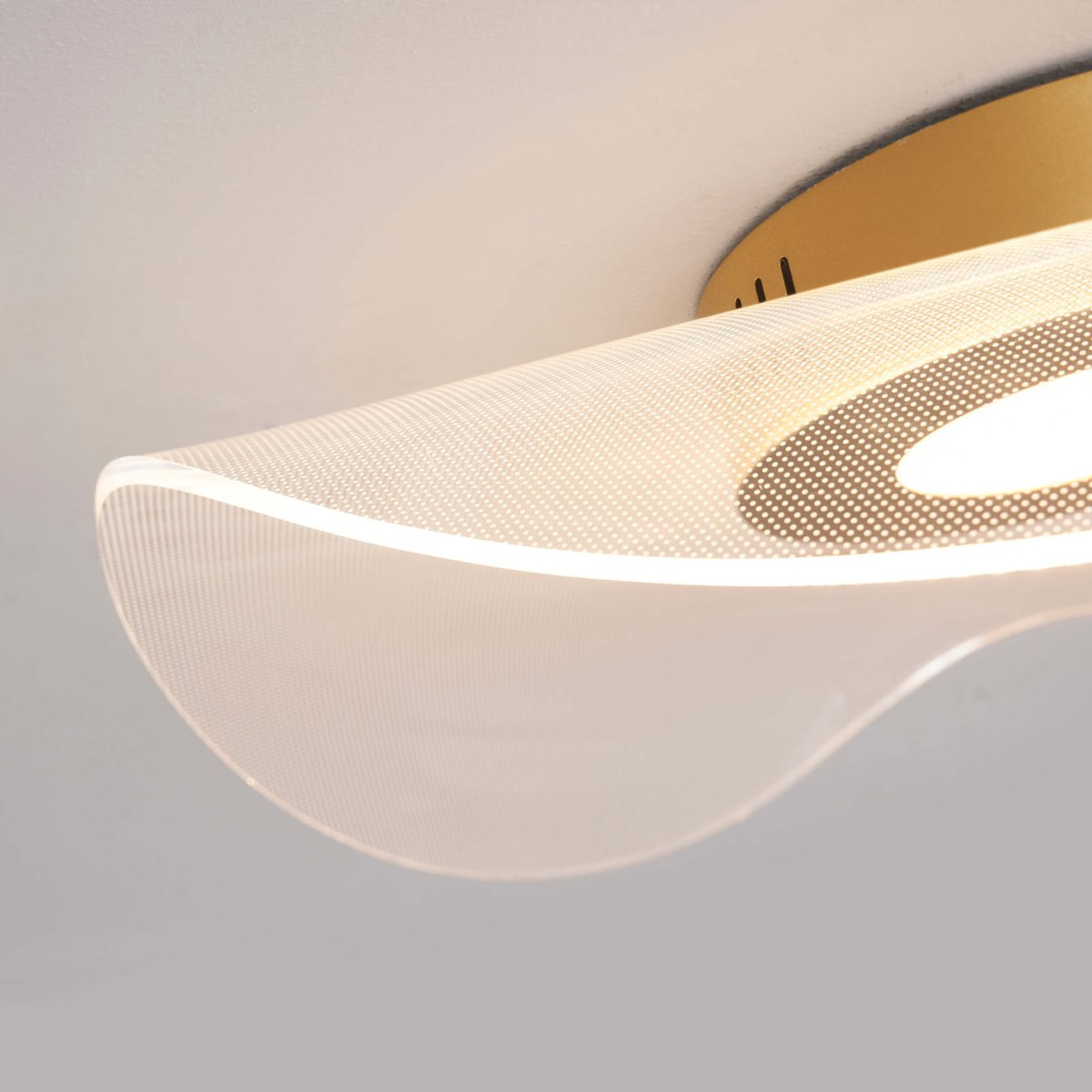 Plafonnier design aérien doré - ONDENIS transparent et doré, KOSILUM